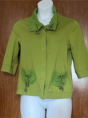 Women’s Green Drawstring Pocket Jacket
